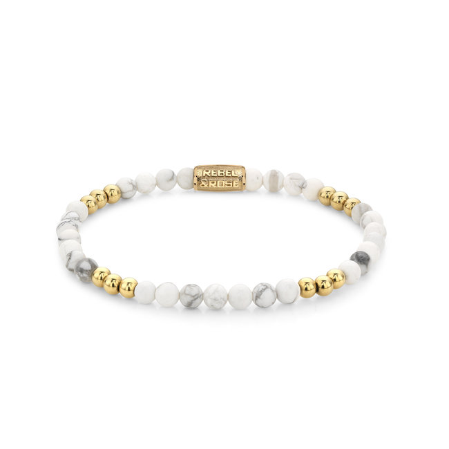 Rebel & Rose Armband Gold & Virgin White - 4 mm XS