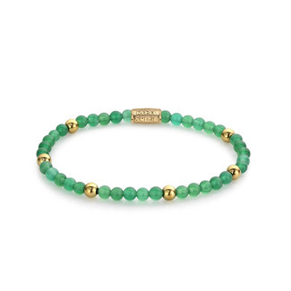 Rebel & Rose Armband Green Harmony - 4mm Gold Plated XS