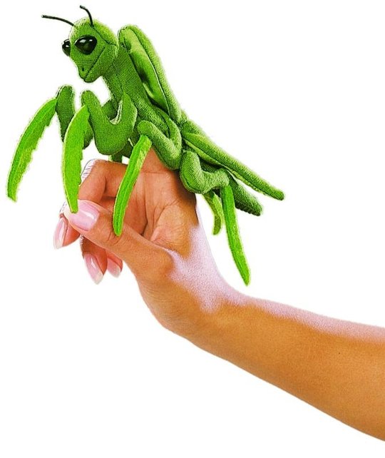 Bidsprinkhaan vingerpopje Bidsprinkhaan vingerpopje