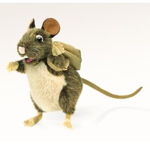 Rat met rugzak handpop