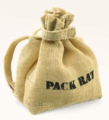 Rat met rugzak handpop