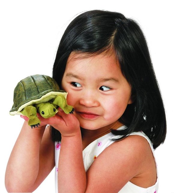 Schildpad vingerpopje Schildpad vingerpopje