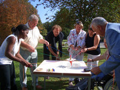 Tekenspel coöperatief groepsspel lijnendans  'Strippenzieher' 2 - 10 spelers