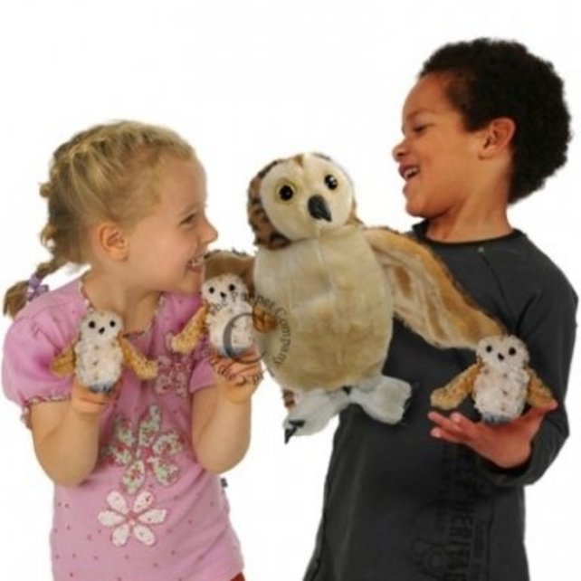 Speelset Uil moeder met vingerpopjes Speelset Uil moeder met vingerpopjes