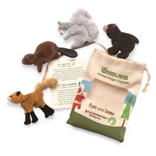 Bosdieren, set met 4 vingerpopjes