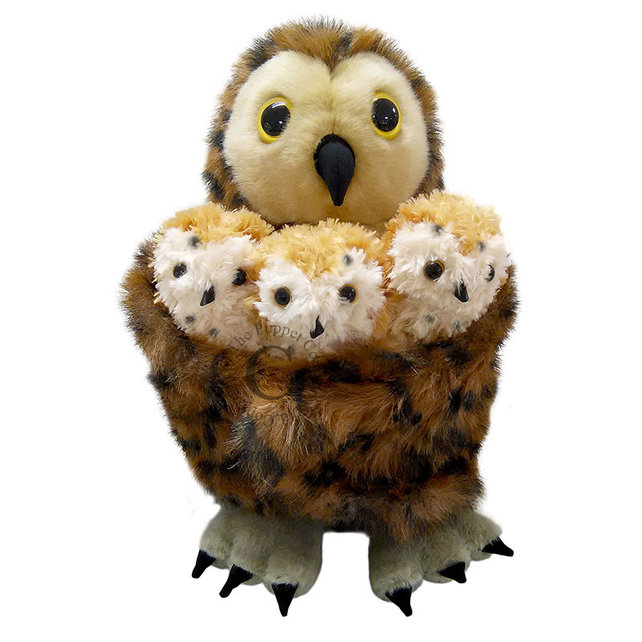 Speelset Uil moeder met vingerpopjes Speelset Uil moeder met vingerpopjes
