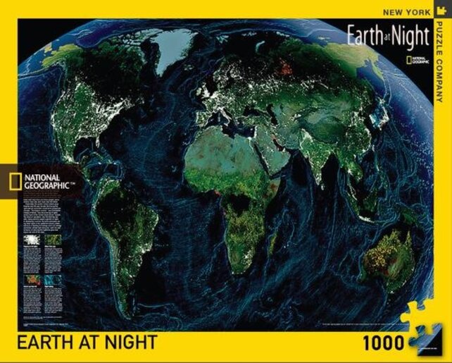 Puzzel Earth at night