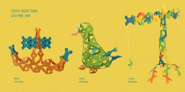 Binabo bioplastic constructiespeelgoed 24 chips Binabo bioplastic constructiespeelgoed 24 chips