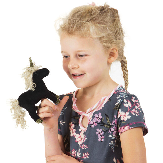 Vingerpopje Zwarte Eenhoorn Vingerpopje Zwarte Eenhoorn