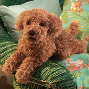 Handpop speelgoed hond Poodle Puppy