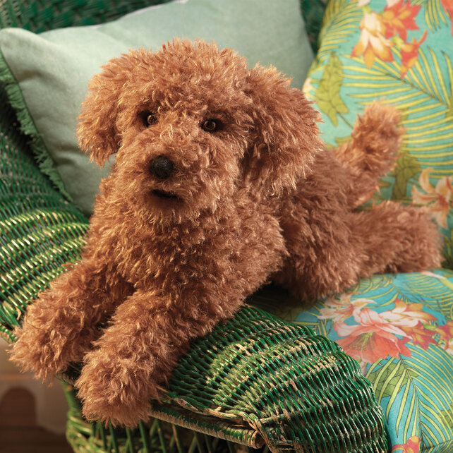 Handpop speelgoed hond Poodle Puppy