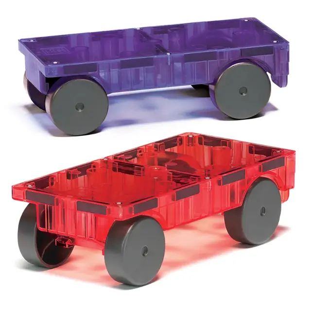 MAGNA-TILES Cars - auto's uitbreidingsset - paars en rood