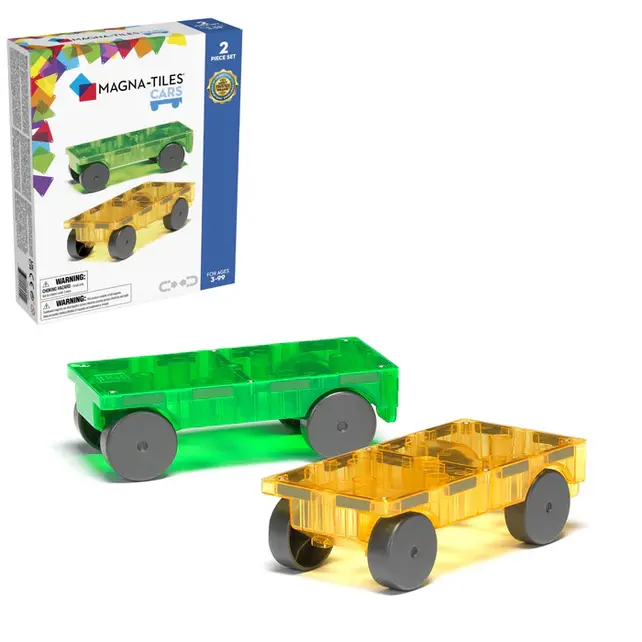 MAGNA-TILES Cars - auto's uitbreidingsset - groen en geel