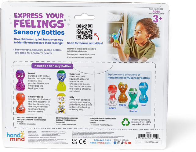 Express Your Feelings® Sensory Bottles - Embarrassed, silly, surprised, loved