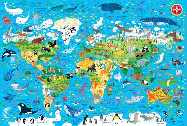 Dieren van de wereld - puzzel