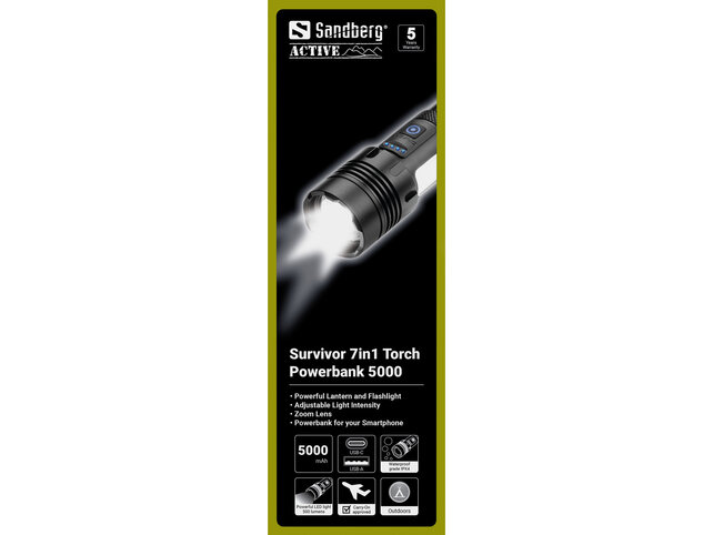 Survivor 7in1 Torch Powerbank 5000