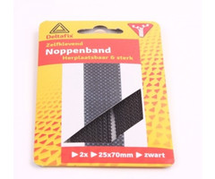 Deltafix 12 stuks Deltafix Noppen strip 70x25mm Zwart Set 2st