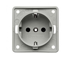 Berker Berker Contactdoos 230V Inbouw Grijs Mat