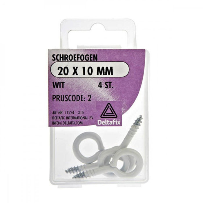 Deltafix 10 stuks Deltafix Schroefoog 20x10mm Wit Set 4st