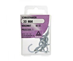 Deltafix 10 stuks Deltafix Schroefhaak Verzinkt 30mm Set 10st