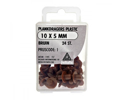 Deltafix 5 stuks Deltafix Plankdragers Plastic 10x5mm Bruin 24st