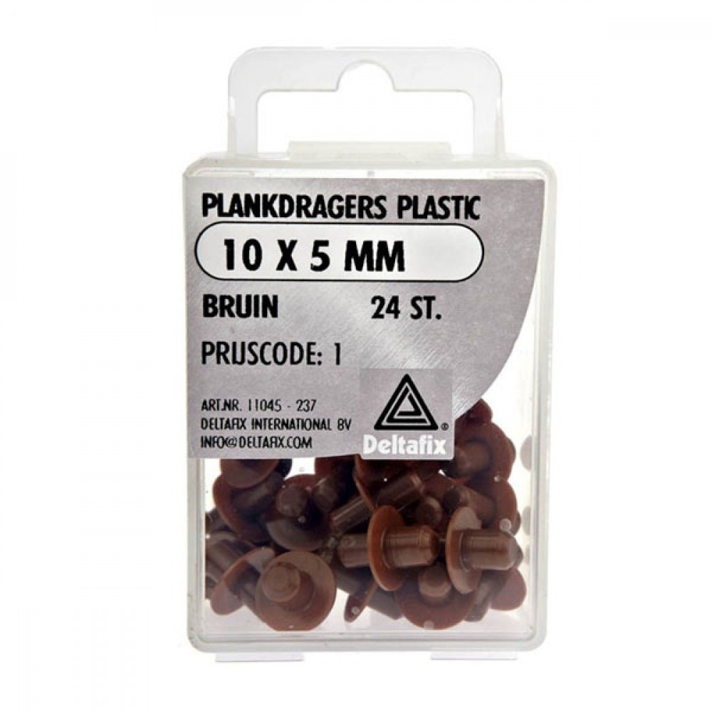 Deltafix 5 stuks Deltafix Plankdragers Plastic 10x5mm Bruin 24st