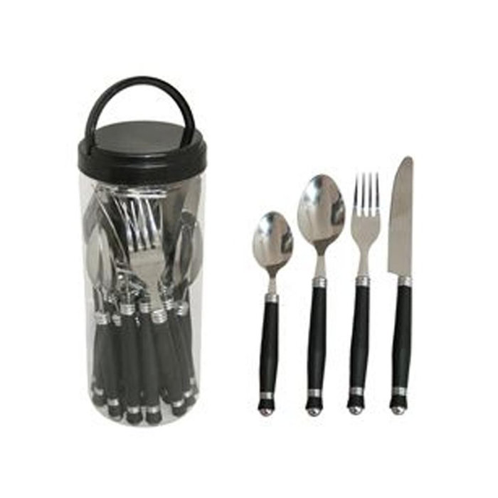 FjordOutdoor Bestekset Zwart 24-delig