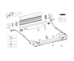 Thule Thule 8000 Eindkap Leadreail links en rechts  Antraciet