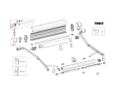 Thule Thule 8000 Eindkap vaste bak links Antraciet