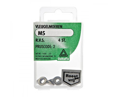 Deltafix 10 stuks Deltafix Vleugelmoer RVS M5 Set 4st