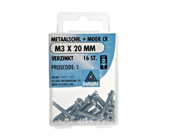 Deltafix 10 stuks Deltafix Metaalschroef + Moer CK Verzinkt CK M3x20mm 16st