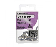 Deltafix 10 stuks Deltafix Schroefoog RVS 20x10mm Set 5st