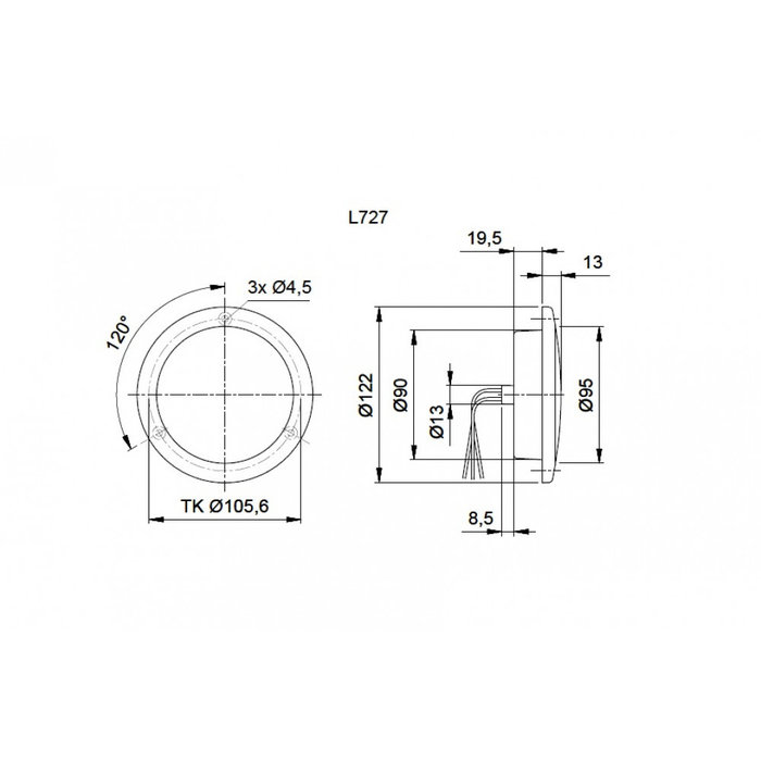 Jokon Jokon Knipperlicht LED 727 Rond Wit