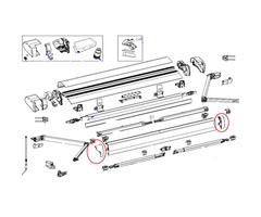 Thule Thule 6300 Eindkap Lead Rail LH+RH Geanodiseerd
