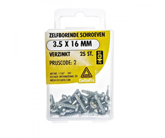 Deltafix 10 stuks Deltafix Zelfborende Schroef Verzinkt 3.5x16mm Set 25st