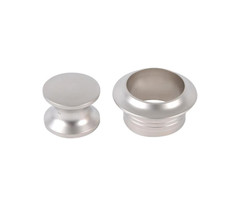 Fjord Outdoor Knop+Ring Pushlock Zilver Mat 2st.