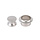 Knop+Ring Pushlock Zilver Mat 2st.