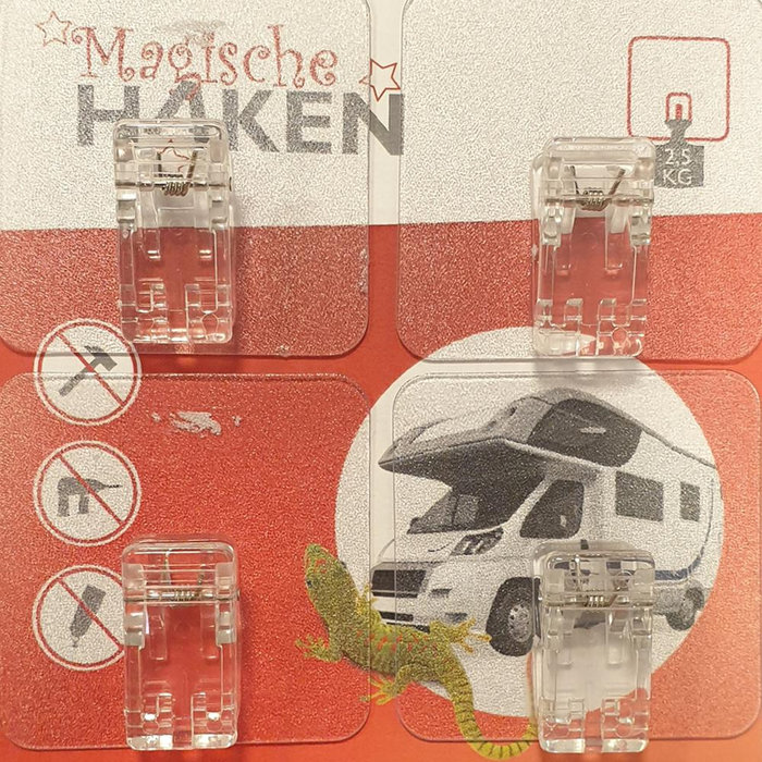 FjordOutdoor Wandhaak Magische Clips Mini 4st.