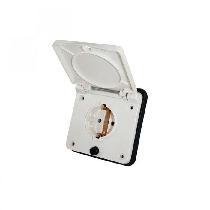 FjordOutdoor Inbouwstekkerdoos Randaarde 230V Wit