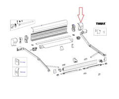 Thule Thule 8000 Eindkap vaste bak rechts Antraciet