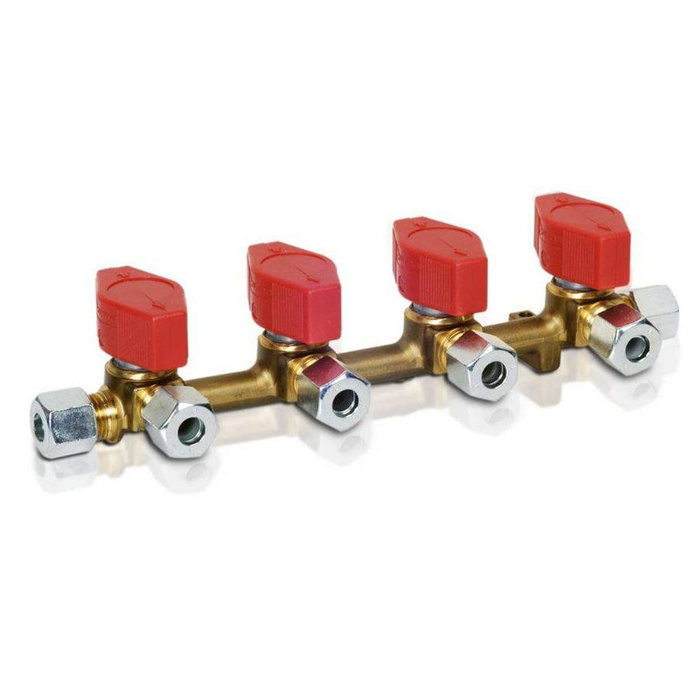 GOK GOK Gasdistributieblok 4-Weg 10-8mm