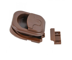 Fjord Outdoor Kastdeurslot Rond Inbouw Bruin