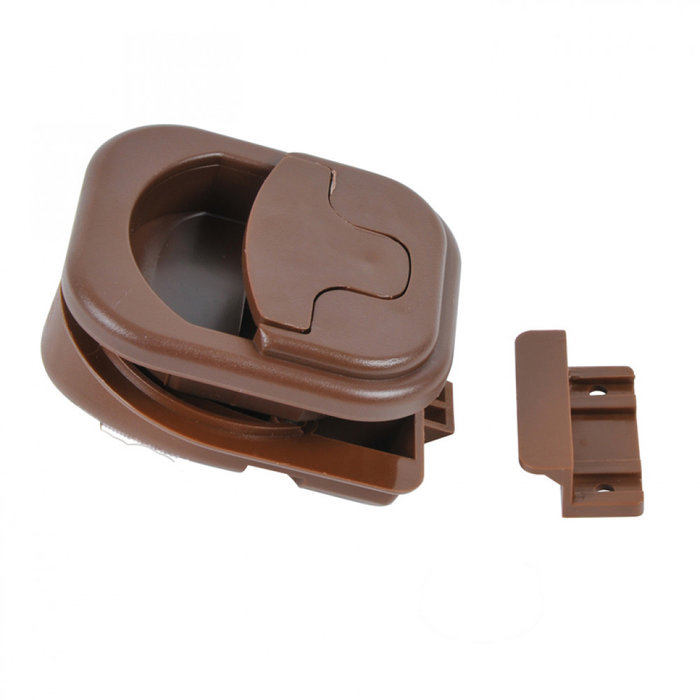 Fjord Outdoor Kastdeurslot Rond Inbouw Bruin