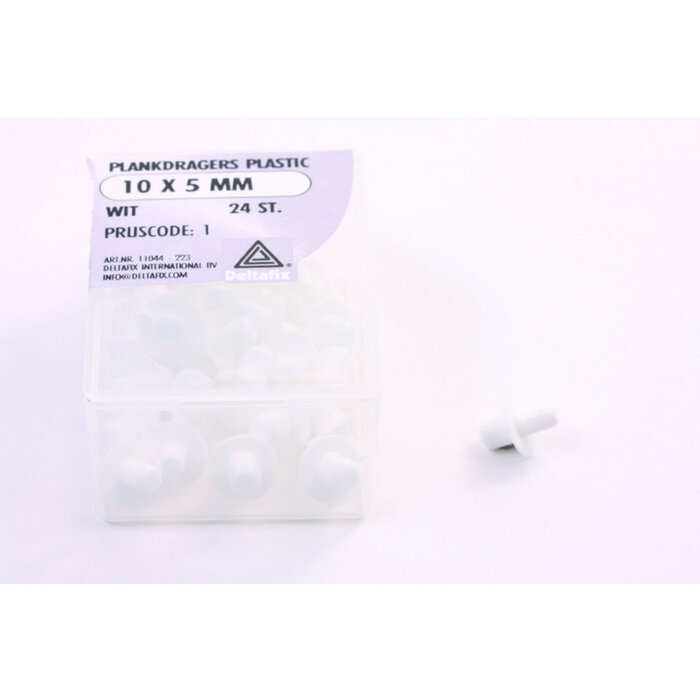 Deltafix 5 stuks Deltafix Plankdragers Plastic 10x5mm Wit 24st
