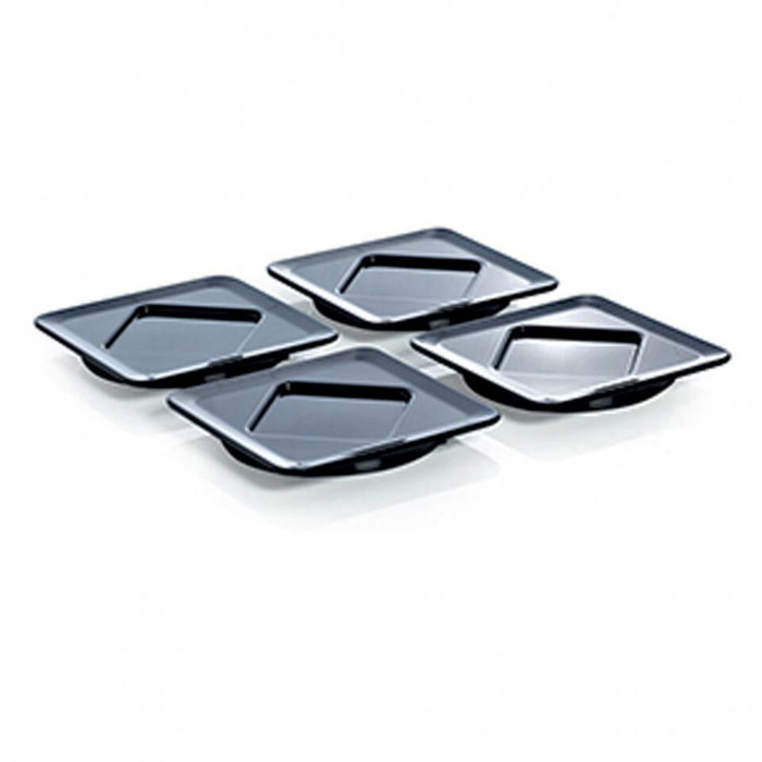 Gimex Gimex Quadrato Zwart Onderzetter/Deksel 4-delig 10cm