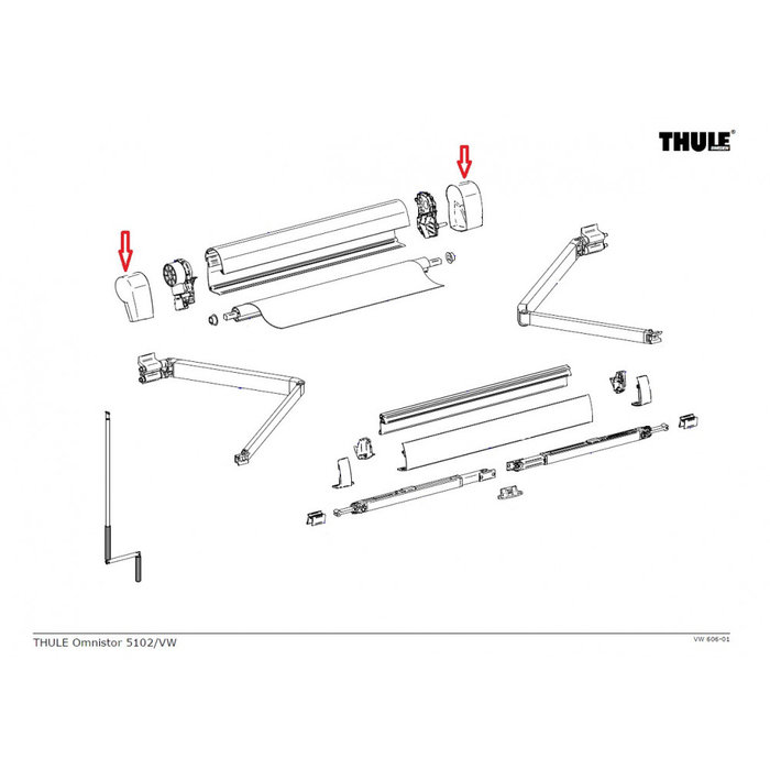 Thule Thule Eindkap LH+RH 5200 Antraciet