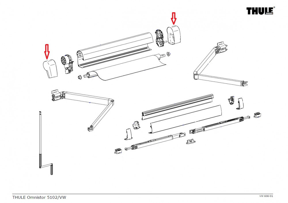Thule Thule Eindkap LH+RH 5200 Antraciet