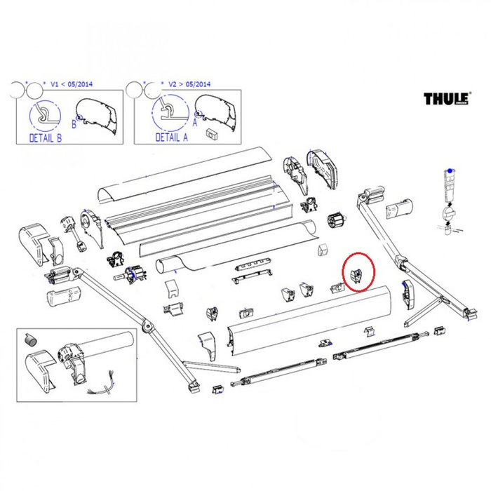 Thule Pos block +tension rafter housing 9200