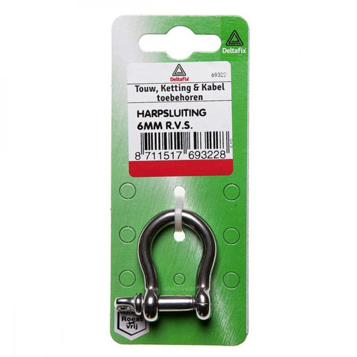 Deltafix 10 stuks Deltafix Harpsluiting RVS 6mm 1st