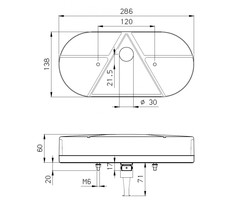 Jokon Jokon Achterlicht L610 Rem/ Knipper/ Kenteken/ Mist/ Achteruitrij/ Driehoek Reflector Opbouw Links